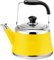 Stainless Steel Whistling Kettle for Stove Top with Cool Ergonomic Folding Handle, 1-6 L Capacity(Yellow,1.5 Liter)