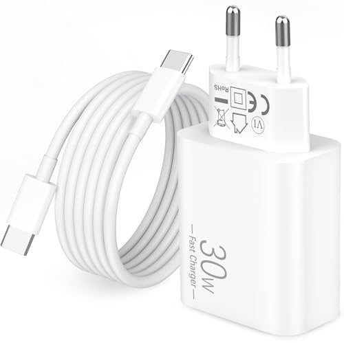 30W USB C Ladegerät Ladekabel für iPad Pro 13/11/12.9, Air 13/11, iPad 10/11 Generation, iPhone 16/16e/15 Pro Max/Plus, Netzteil Stecker Schnellladegerät Charger Adapter mit 2M USBC Schnellladekabel