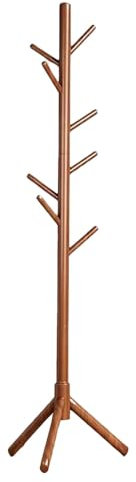 Jlobnyiun Perchero de madera - perchero de madera, árbol perchero de pie de madera con 8 ganchos | Soporte de sombrero estable, perchero moderno, perchero para chaqueta de