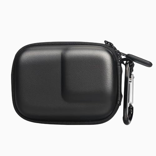 Shell Case for Go Pro,Rugged Hard Compact Travel Camear Storage Organiser with Carabiner Clip,Protective Bag for Insta360/DJI Mini 4 Pro/Kids Camera DJI Action 5 Pro/4/3 & Hero 13 Accessories Black