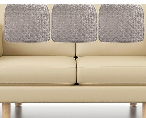 Foppla Sofa-Kopfstützenbezug, 3 Stück, weiches Polyester, Kopfstützenschutz, verschleißfest, Hellgrau