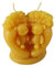 Bienenwachskerze - Bären Kerze auf Rosen Bank 8 cm aus 100% reinem Bienenwachs - Handgemacht - Honigkerze - Romantische kerze - Herzekerze - Bienenwachs Herz