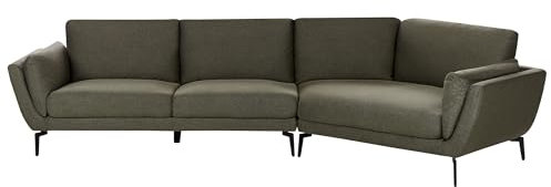Beliani Sofa Stoff grün 3-Sitzer mit halber Ecke modernes Design Kansseli