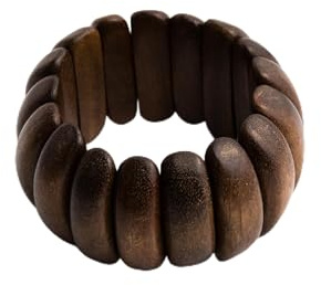 Holzarmband Elastisch, Blau Vintage, Handgefertigt, Damen Schmuck