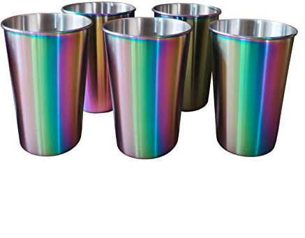 5 vasos de acero inoxidable de 500 ml de capacidad para niños y adultos, vasos de metal inastillables para viajes, al aire libre, camping, fiesta, reunión familiar