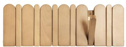 KINGSOW Flip-Down Coat Rack 6-Hooks: Magnetic Wooden Modern Folding Wall Mounted for Hanging Hats Bags and Jackets - Space Saving for Hallway Bathroom