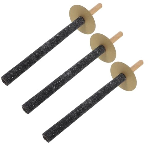 VICASKY 3-Piece Wooden Outdoor Fire Torch Set for Camping and Weddings Handheld Oilcloth Torches with Bright Flame for Backyard Decor and Event Lighting
