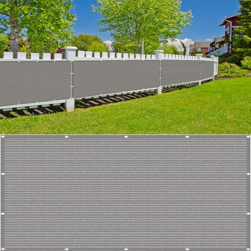 Balkon Sichtschutz 60 x 180 cm wetterbeständiges und pflegeleichtes HDPE-Spezialgewebe, HDPE Balkonverkleidung mit Kordel und Kabelbinder für den Gartenzaun oder Balkon, Grau