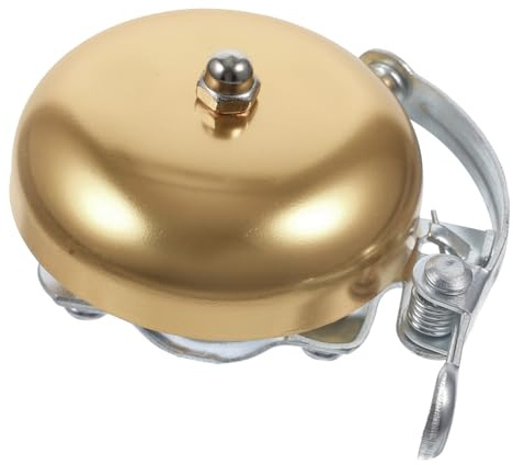 Hemobllo Campanello da Bicicletta Vintage in Lega di Alluminio Dorato, Campanello della Bicicletta Suono Nitido e Forte, Accessorio Sicurezza per Ciclisti Urbani e Mountain Bike