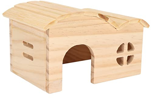 MIMEITOPA, für Hamster, für Goldene Bären, für kleine Tiere, Hamster -Holzhaus, natürliche Bambuskabine, kausistantes, bodenloses Design, atmungsaktives Lebensraum, Multi -Kammer