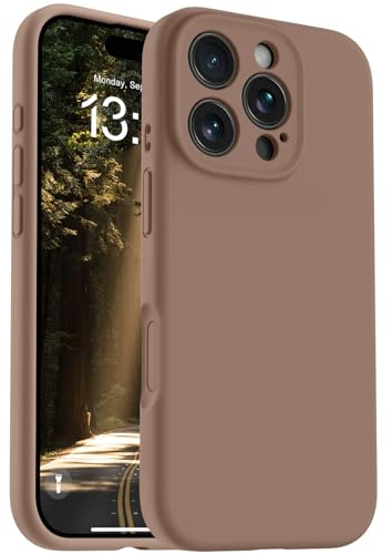OTOFLY Magnetic for iPhone 16 Pro Case,Compatible with Magsafe,Classic Liquid Silicone Mobile Phone Case,Integrated Camera Control Button,Anti-Scratch Microfiber Lining, Light Brown