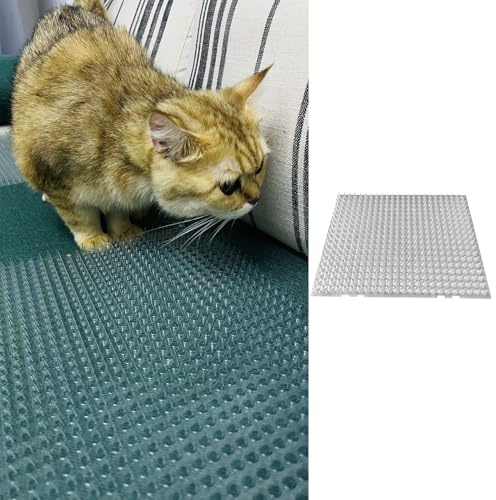 Anti-Katzen-Abwehrmatte – Transparente Katzenkotmatte mit Spikes, schneidbarer Katzenschreck für den Innen- und Außenbereich, für Pelz, Bäume und Pflanzen (1 Stück)