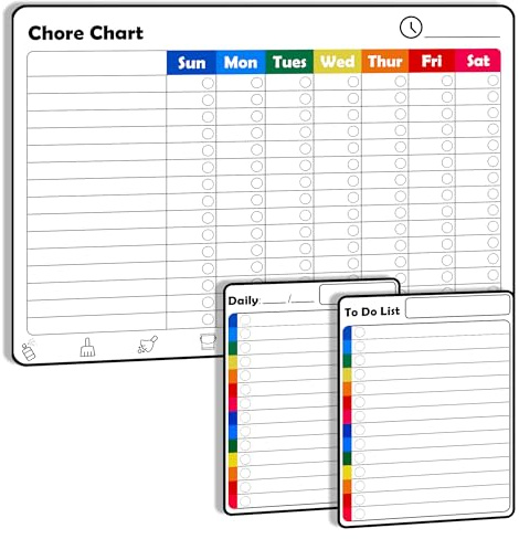 Non-Magnetic Dry Erase Chore Chart Boards, Whiteboard Calendar Set