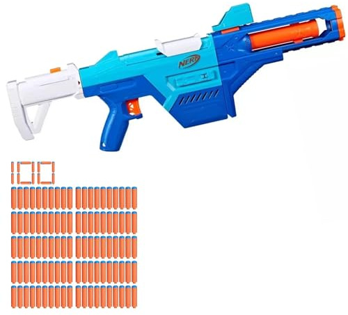 Nerf N Series Shadow Storm Blaster Pack – Inkl. 100 extra N1 Darts (Gesamt 124 Darts) – 6-in-1 Modulares Design mit Lauf, Schaft & Visier – Extreme Präzision – Das ultimative Taktik-Set