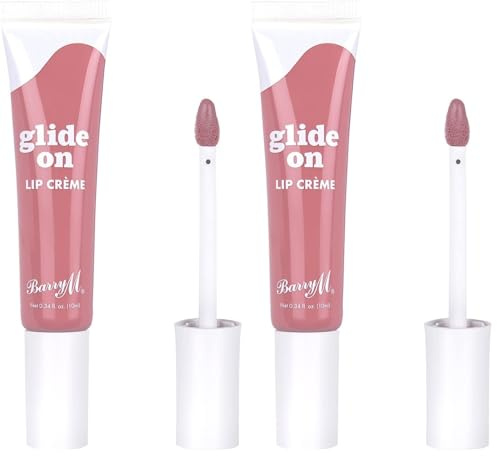 Barry M Glide On Lip Crème | Shade Mulberry Mood | Metallic Purple (Pack of 2)