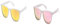 Ciffre 2 er Set Sonnenbrille EL-Sunprotect® Polarisierte Linsen Retro Vintage Style Nerd Look Stil Unisex Brille - Weiß Feuer - Weiß Rosa Verspiegelt
