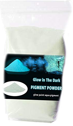 Im Dunkeln leuchtendes Pigmentpulver | phosphoreszierendes wasserbasiertes Pigment für Farben | Keramik | Kunststoff und mehr | Aqua (Türkis) 100g |
