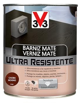 V33 BARNIZ INTERIOR ULTRA RESISTENTE MATE CAOBA 0,75L