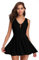SHEKINI Donna Costume da Bagno con Gonna One Piece Bikini Imbottito Costume Intero con Coppe Soffici Ruched Skirted Swimwear con Shorts Costume Mare Sport Gonna da Spiaggia （M，Nero）