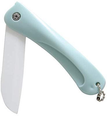 Couteau à plis en céramique pour couper les légumes de pique-niques pliables 1 x couteau pratique bleu