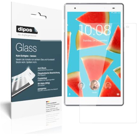 dipos 2x Displayschutzfolie 9H klar für Lenovo Tab 4 8 Plus | Bricht und splittert nicht, kein Echtglas, Anti-Shock, passt perfekt, kratzfest, blasenfrei, hüllenfreundlich, selbstklebend
