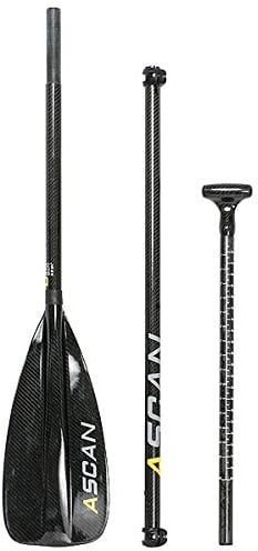 Ascan Paddel komplett aus 60% Carbon! 2-teilig oder 3-teilig. Super leichtes Erwachsenen Paddel mit Anti-Twist-System und hochwertigen Sichtcarbon. Inklusive Bladcover (3-teilig)