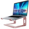 SOUNDANCE Aluminum Laptop Stand for Desk Compatible with Mac MacBook Pro Air Apple Notebook, Portable Holder Ergonomic Elevator Metal Riser for 10 to 15.6 inch PC Desktop Computer, LS1 Gold Pink