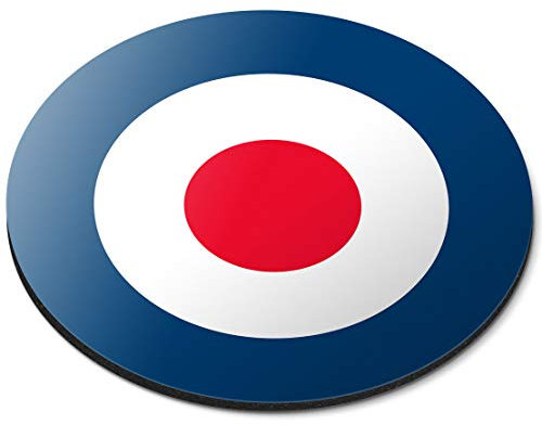 RAF Roundel Symbol Mod Retro - Flexible Round 5mm Rubber Mouse Mat Pad Office Home Novelty Printed Desk Accessory 215