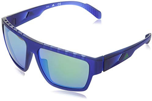 adidas Herren SP0008 Sonnenbrille, Matte Blue/Green Mirror, 61