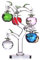 NOYISTAR K9 Crystal Glass Apple Tree with 6 Multi-Colored Crystal Apples Decorative Ornament