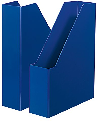 HAN Stehsammler I-Line 2 STÜCK, Eleganter, Moderner High-End Stehsammler Für Hefte, Zeitschriften Und Mappen Bis Format A4/C4, Blau, 16501-14