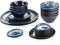 vancasso Starry Blu Servizi di piatti ovali, Set di stoviglie da 22 pezzi con 2 piatto da portata, 4 piatto da dessert, 8 ciotole, 8 piattini