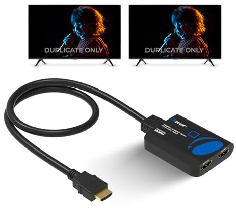OREI 4K 1 in 2 Out HDMI Splitter 4:4:4 8-bit - HDMI 2.0, HDCP 2.2, 18 Gbit/s, 4K @ 60Hz HDMI Duplikator/Distributor UltaHD High Resolution Down Scaler 1x2 (UHDS-102C)