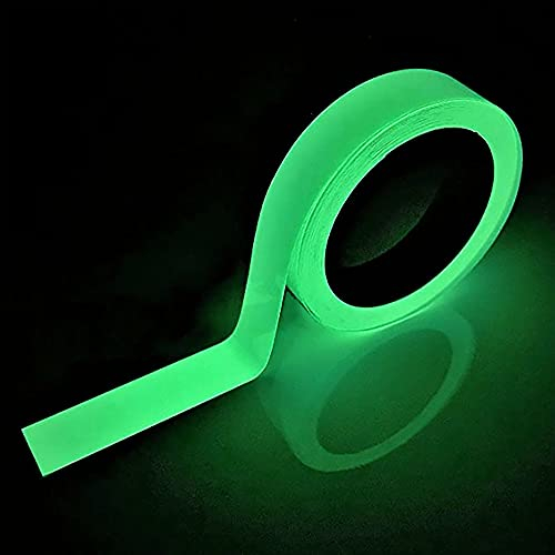 SeKi Fluoreszierendes selbstleuchtendes Klebeband 10mm x 10 Meter; Markierungsband Nachleuchtend Glow in The Dark Warnband Phosphor Reflektorband selbstklebend