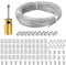 FSHIHINE Cavo Acciaio Rivestito 2 mm, 50 m, Cavo da Giardino in Acciaio Inox 304, Fune/Filo in Acciaio per Sistema di Supporto, Stendibiancheria, Luci Sospese, Recinzione, Ringhiere con Cacciavite