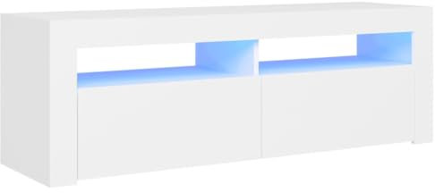 VidaXL Meuble TV avec lumières LED Blanc 120x35x40 cm