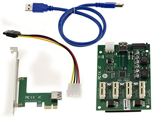 KALEA-INFORMATIQUE Erweiterungsplatte zur Konvertierung eines PCI Express x1-Anschlusses in 4 PCIe x1-Anschlüsse mit Chipsatz ASM1184e.