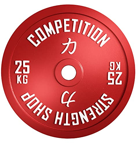 Strength Shop - Lot de disques de poids calibrées - Noir, chaque paire de 0,25 kg à 25 kg - 50,5 mm (Convient à toutes les barres olympiques) - Tolérance de poids de +/- 10 g (2 x 25 kg)