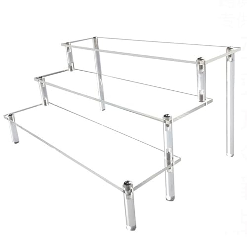 Windfromort Acryl Display Ständer Schmuck Display Riser 3 Tier Cupcakes Stand Tischplatte klar Riser Display Regal für Figuren Schmuck Cupcakes Dessert Lippenstift Nagellack Schrank