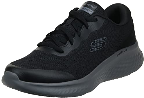 Skechers 232591 BBK, Zapatillas Hombre, Black Mesh Duraleather Trim, 39 EU