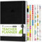 Clever Fox Lehrerplaner, Schuljahresplaner mit Kalendern und Unterrichtsplänen, Lehrerplan-Buch für Klassenzimmer und Heimschule, undatiert, A5-Größe, Hardcover (schwarz)