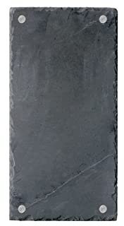 Schiefertafel mit gebrochener Kante inklusive Bohrungen und Abstandshalter, 60x30 cm