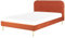 Beliani Polsterbett Samtstoff orange mit Lattenrost 180 x 200 cm Metallfüße Gold Flayat