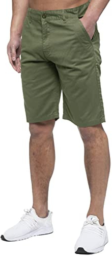 989Ze ENZO Mens Regular Fit Chino Shorts — 100% Cotton, Smart Casual, 10 Colours