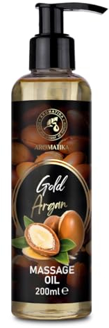 Massageöl Goldenes Argan 200 ml - Mandelöl - Traubenkernöl - Pfirsichkernöl und Jojobaöl - Arganö - Körperöl - Hautpflege - Kosmetisches Öl - Massageöl - Entspannungsöl
