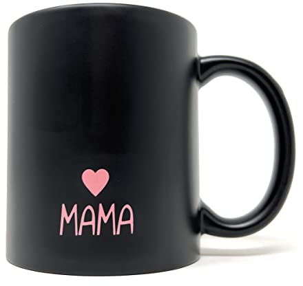 Keramik Tasse mit Gravur Herz und Mama oder Papa (Mama)