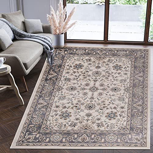 Mazovia Orientalisch Teppich - Traditioneller Teppich für Wohnzimmer, Esszimmer - Orient Teppiche Ornament - ÖKO-TEX Wohnzimmerteppich Beige Creme Grau - 200 x 300 cm