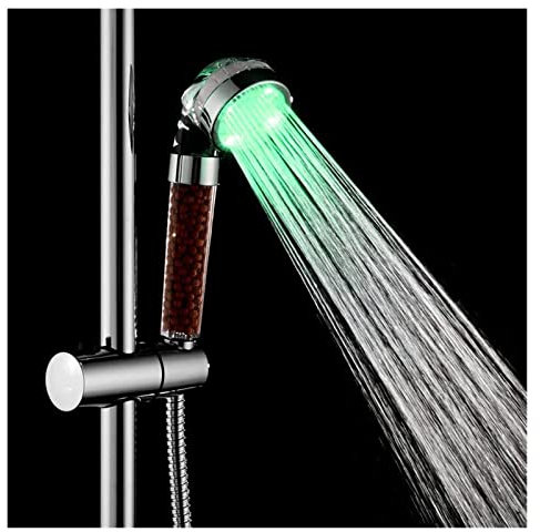 SUNESA Shower Head Pommeau de Douche à LED, kit de pommeau de Douche à Changement Automatique de 7 Couleurs, pommeaux de Douche à Main à lumière LED, pommeau de Douche Spa, filtres Haute densité