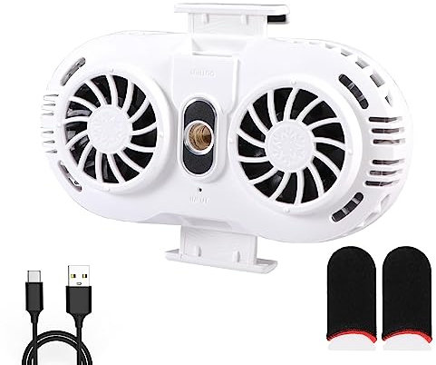 Serveyou 5pcs/Set Phone Cooler for Gaming,Phone Cooling Case,Cooling Fan,Universal and Low Noise,Cool Down Quickly,Compatible with Most Type Smartphone(White)
