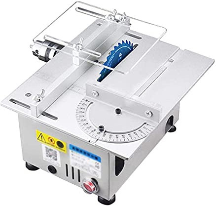 BrolEo Table Saw, Mini Table Saw,Electric Bench Circular Saw with Dustproof Silent Saw Blade Lift Angle Adjustment Fine for Small, Simple Cutting Projects for Husband Gift